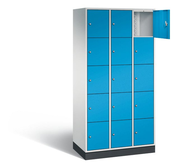 C+P Schließfachschrank Intro, H1950xB920xT490mm, Farbe: Lichtgrau / Lichtblau, 8570-301 S10020