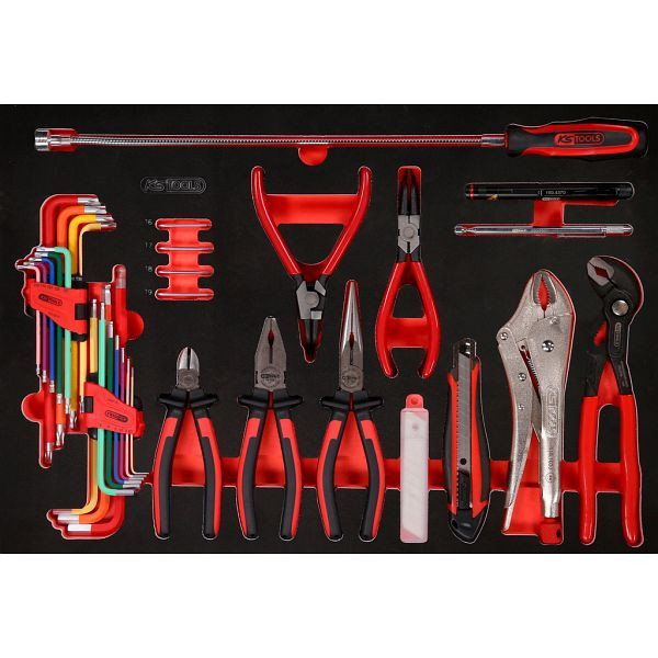 KS Tools PERFORMANCEplus Werkzeugsatz 45-teilig Zangen und Winkelstiftschlüssel, 811.0045