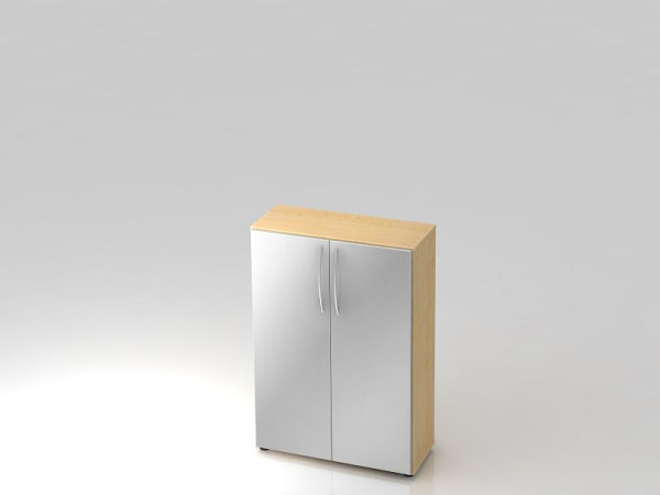 Hammerbacher Schrank 3OH 34, 6cm tief Bogengriff Ahorn/Silber, 80x34,6x114,4 cm (BxTxH), V4550/3/S/BM