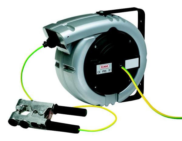 ELMAG Automatischer Kabelaufroller ZECA, 6195/PRC/IP65/723, 22+2 Meter, 1x6mm² (inklusive Massezange nach ATEX 94/9/CE), 44285