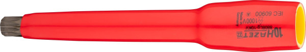 Hazet Schraubendreher-Steckschlüsseleinsatz, Vierkant hohl 10 mm, Innen Vielzahn Profil XZN, M10, Lange Ausführung, 8808LG-10KV