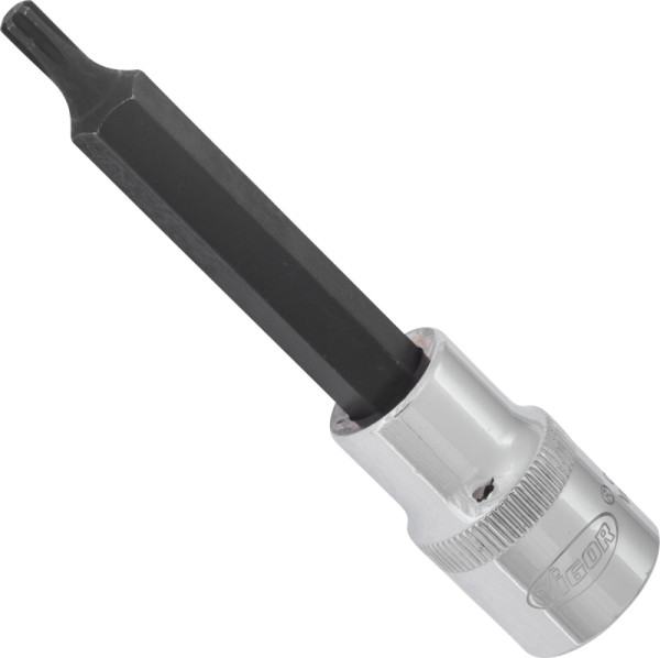 VIGOR RIBE Schraubendreher-Einsatz, Vierkant hohl 12,5 mm (1/2 Zoll), Innen Keilprofil Ribe-CV, M5, Länge: 100 mm, V2211
