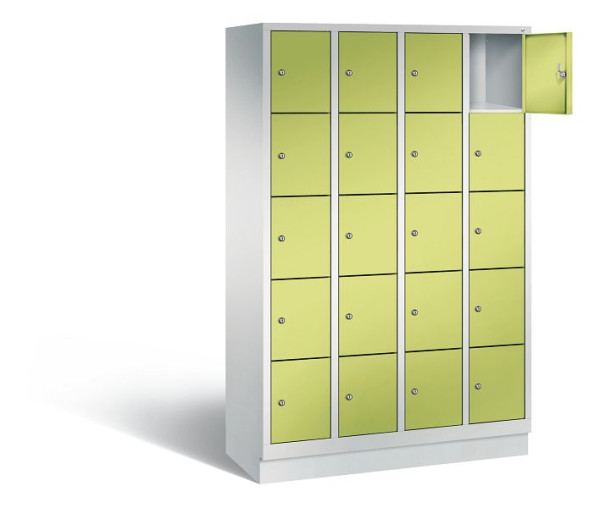 C+P Schließfachschrank Evolo, H1800xB1190xT500mm, Farbe: Lichtgrau / Viridingrün, 48020-405 S10161