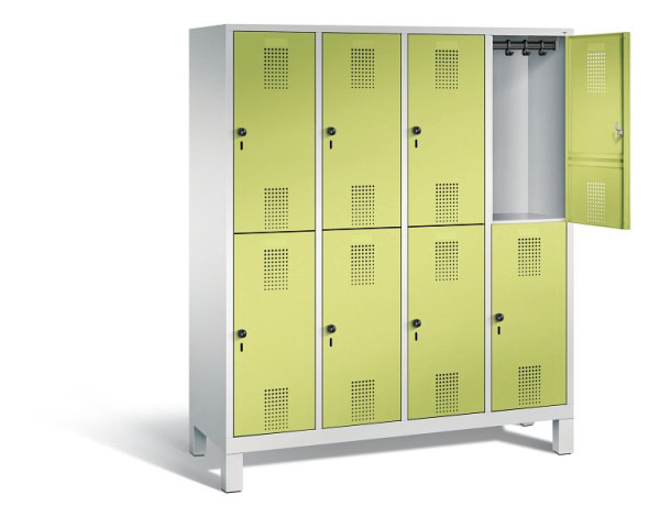 C+P Spind doppelstöckig Evolo, H1850xB1590xT500mm, Farbe: Lichtgrau / Viridingrün, 48310-42 S10194