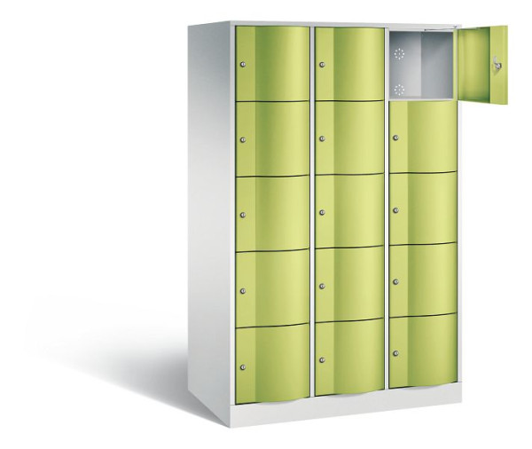 C+P XL-Schließfachschrank Resisto, H1950xB1148xT640mm, Farbe: Lichtgrau / Viridingrün, 8570-373 S10150