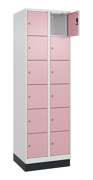 C+P Schließfachschrank Evolo PLUS, mit Sockel, 12 Fächer, 1950x600x500mm, 9016/3, 049020-206 S10018