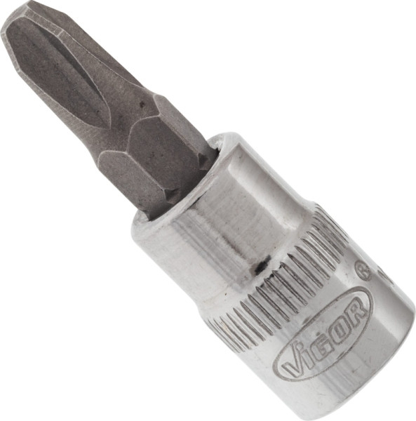 VIGOR Schraubendreher-Einsatz, Vierkant hohl 6,3 mm (1/4 Zoll), Kreuzschlitz Profil PH, PH3, V2438N