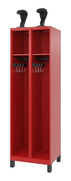 C+P Feuerwehrspind Evolo, Modell EXPERT, 2 Abteile, H1950B600T500 mm, Feuerrot, Füße, 0491015-20 S10008