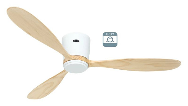CasaFan Deckenventilator Eco Plano Wood Lack weiß-Massivholz natur 0 - 10 V, 3132921