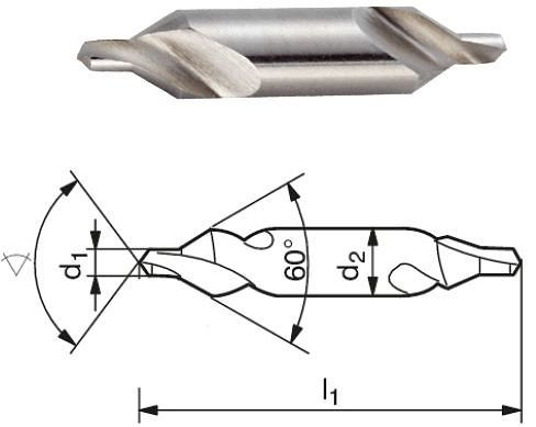 ELMAG Zentrierbohrer DIN 333 Form A, Bohr-Ø: 2, 5 x Schaft-Ø: 6,3 mm, 89079