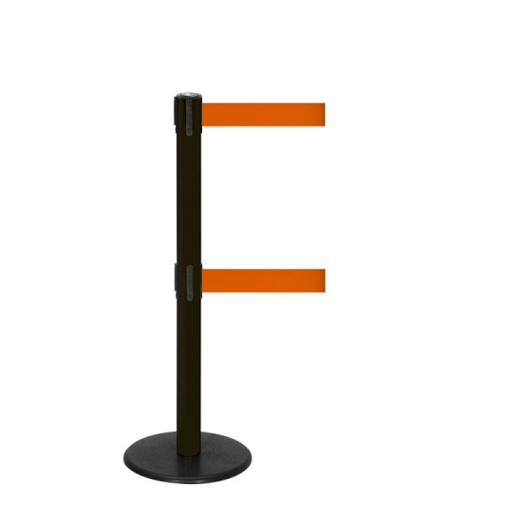 Stein HGS Personenleitsystem -P-Line Duo-, schwarz, orange, mit Sicherheitsverschluss (selbstlösend), Gurtlänge: 2 x 2,3 m, 36401-1503