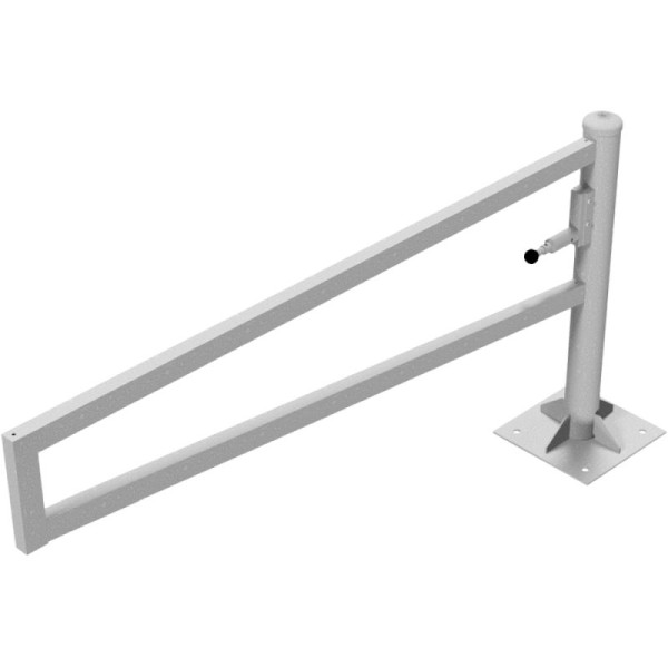 Stein HGS Wegesperre 360° drehbar, 2000 mm / ohne Farbe, vorgerüstet für Vorhangschloss, zum Aufdübeln mit Bodenplatte (360x360mm), 4013.20vp