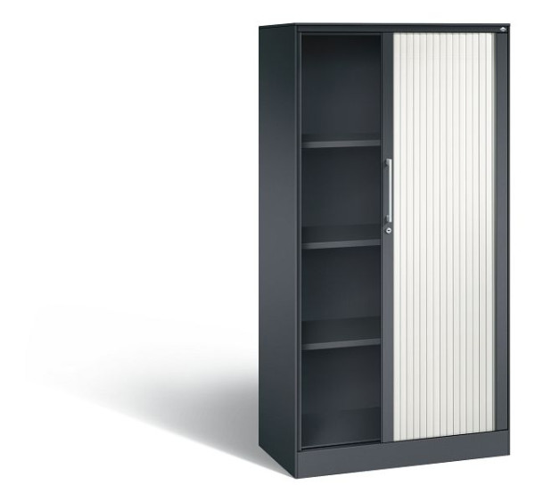 C+P Rollladenschrank Asisto, H1639xB800xT435mm, Farbe: Schwarzgrau / Verkehrsweiß, Bügelgriff, 4 OH, 143013-000 S10046