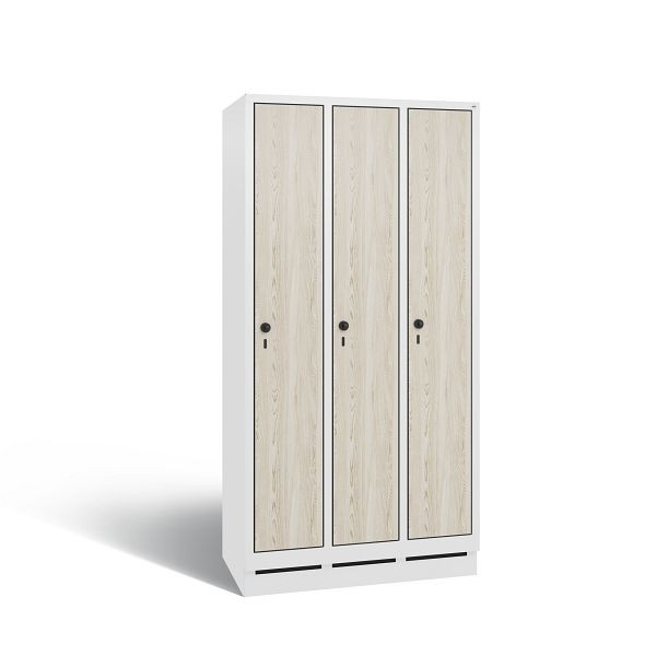 C+P Spind Evolo, 3 Abteile, H1800xB900xT500 mm, Weiß/HPL Esche, 48020-30 S10943