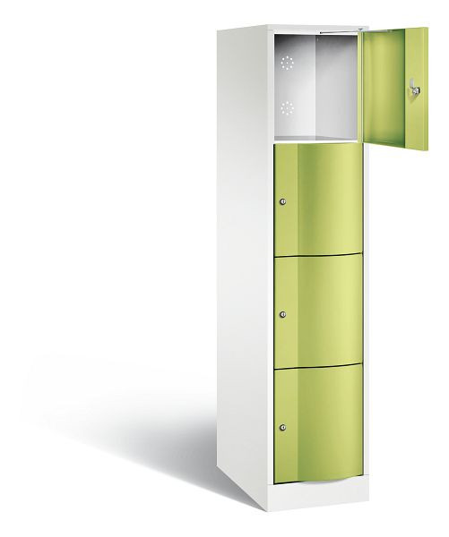 C+P XL-Schließfachschrank Resisto, H1950xB396xT640mm, Farbe: Verkehrsweiß / Viridingrün, 8470-173 S10029