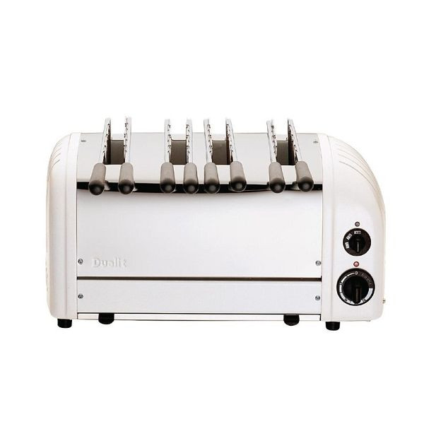 Dualit Sandwichtoaster 41034 weiß 4 Schlitze, patentierte ProHeat-Elemente, Toastbrot, Brötchen, E977, 0619743410344