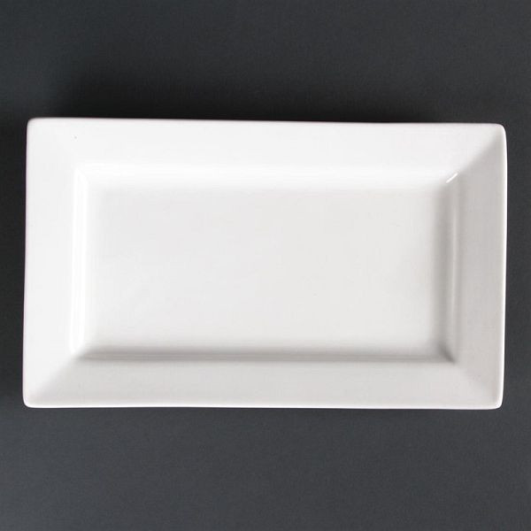 Lumina rechteckige Teller mit breitem Rand 27,5cm, VE: 4 Stück, CD630