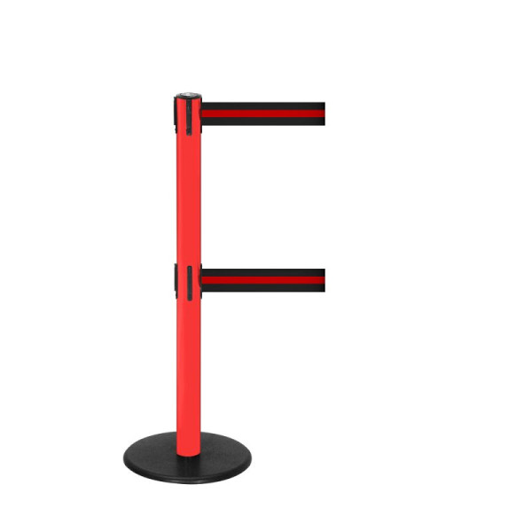 Stein HGS Personenleitsystem -P-Line Duo-, rot, schwarz/rot/schwarz waagerecht (gestreift), mit Gurtendstück (Standard), Gurtlänge: 2 x 2,3 m, 14149-0902