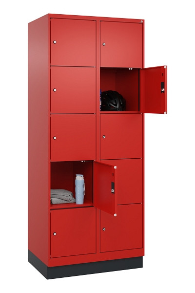 C+P Schließfachschrank Evolo PLUS, mit Sockel, 10 Fächer, 1950x800x500mm, 3020/3, 049020-225 S10025