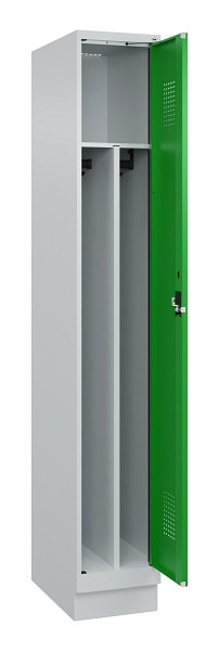 C+P Spind Evolo PLUS, mit Sockel, 1 Abteil, 1950x300x500mm, 7035/6037, Verschluss Zylinderschloss, 049020-10F S10038