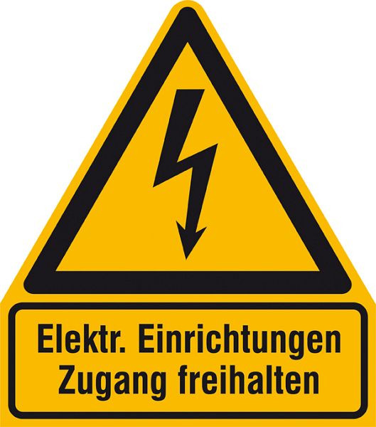 SafetyMarking Warn-Kombischild, Elektrische Einrichtungen Zugang freihalten, BxH 21x23,8 cm, Folie, selbstklebend, 21.1437