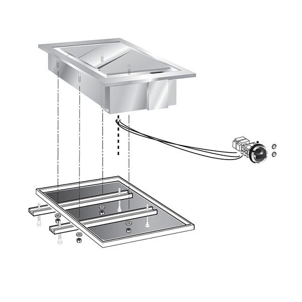 Gastro-Inox drop-in Grillplatte mit verchromte Backfläche, 40cm, 160.531