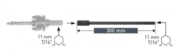 Karnasch Verlängerung 11,0mm 7/16' 300mm, VE: 10 Stück, 201508