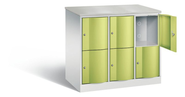 C+P XL-Schließfachschrank Resisto, H1077xB1148xT640mm, Farbe: Lichtgrau / Viridingrün, 8472-373 S10068
