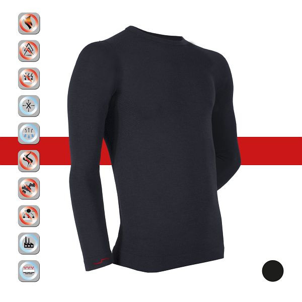 SIMLOC Shirt Langarm, schwarz, Größe: S, 71% LENZING FR Viskose, VE: 2 Stück, 2-02-02-S-01