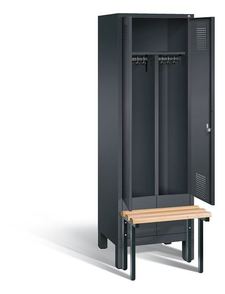 C+P Schwarz-Weiss-Spind Evolo, H1850xB610xT815mm, Farbe: Schwarzgrau, 48032-20 S10096