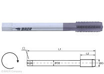BAER HSSE-TiCN Maschinengewindebohrer Form C für Guss - MF 10 x 1,25 - DIN 374, 120510006
