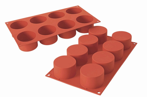 Schneider Silikon-Backform Zylinder Medium, 8 x 123 ml, Ø 63 mm, Höhe: 40 mm, 115231