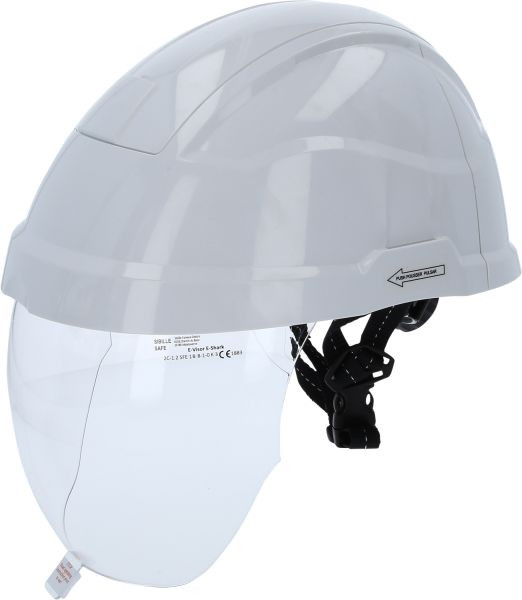 KS Tools Arbeits-Schutzhelm mit Gesichtsschutz, weiss, 117.0118