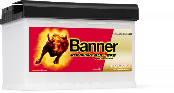 Banner PKW Batterie Running Bull EFB PROfessional 575 11, für Start/Stop Anwendung der neuesten Generation, 012575110101
