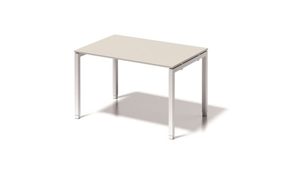 Bisley Cito Schreibtisch, 650-850 mm höheneinstellbares U-Gestell, H 19 x B 1200 x T 800 mm, grauweiß/verkehrsweiß, DUH1208GW396