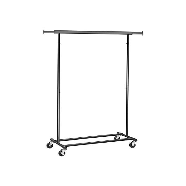 SONGMICS Industriestil Kleiderständer mit Rollen, Schwarz, HSR13BKV1