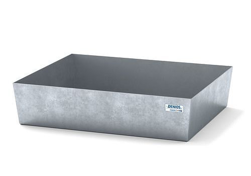 DENIOS Auffangwanne classic-line für 1 Fass à 60 l, Stahl verzinkt, ohne Gitterrost, 259368