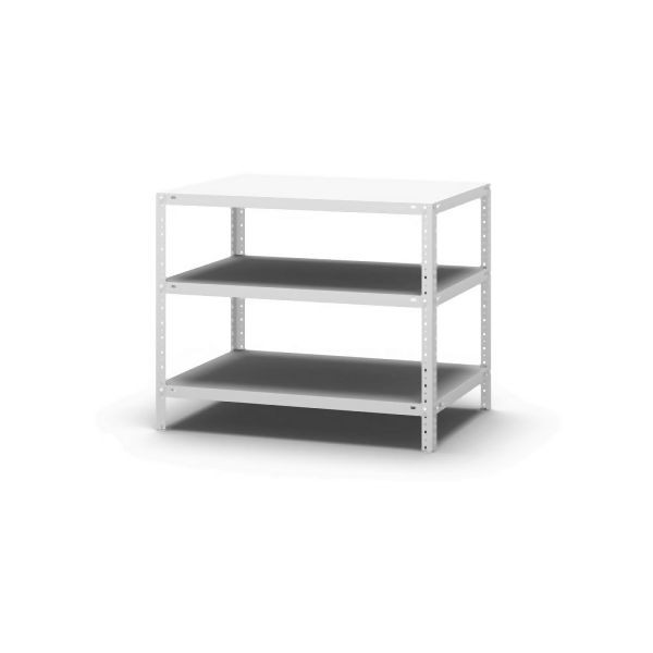 hofe Grundregal, zerlegt, 3 Böden 800 x 600 x 1000 mm, lichtgrau, Fachlast 125kg pro Boden, WKG08610L