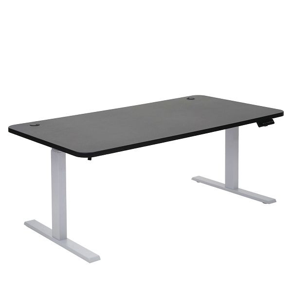 Mendler Schreibtisch HWC-D40, Computertisch, elektrisch höhenverstellbar 160x80cm 53kg, schwarz, grau, 62770+62766