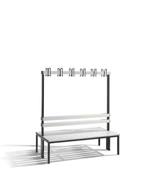 C+P Garderobenbank 2-seitig, H1650xB1500xT750 mm, Grau, 8051-200 S10064