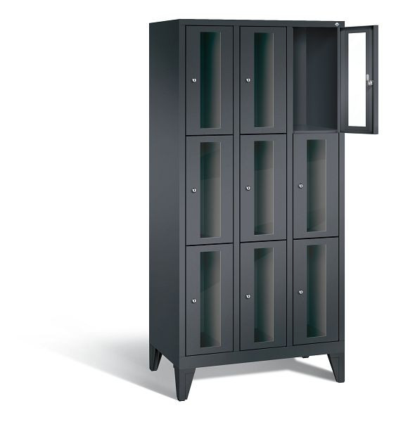 C+P Schließfachschrank Classic, H1850xB900xT500mm, Farbe: Schwarzgrau, 8010A303 S10014