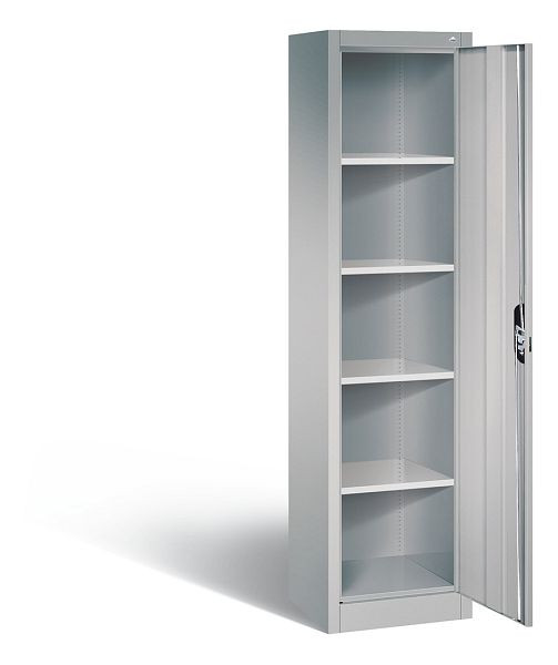 C+P Büroschrank Acurado, H1950xB502xT400mm, Farbe: Weißaluminium, Muldengriff, 5 OH, 9234-000 S10192