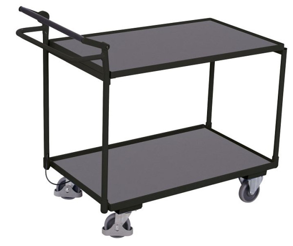 VARIOfit Tischwagen mit 2 Ladeflächen und Totmannbremse, Außenmaße: 1.175 x 625 x 1.045 mm, RAL 7016 anthrazitgrau, sw-600.548/AG
