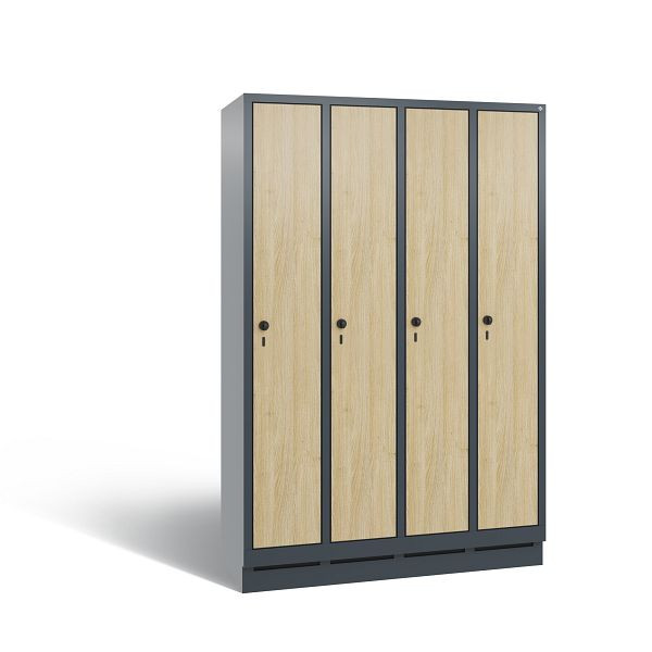 C+P Spind Evolo, 4 Abteile, H1800xB1190xT500 mm, Anthrazit/MDF Eiche, 48020-40 S11144