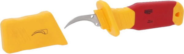 KS Tools Kabelmesser mit Schutzisolierung und Hakenklinge, 200 mm, 117.5601