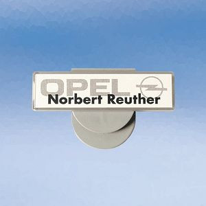 Moedel Namensschild CONGRESS 2000, Kunststoff, Grau, 72, 4x20 mm, VE: 10 Stück, 52755