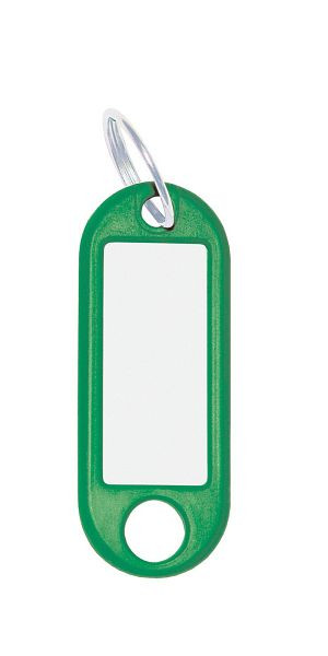 Eichner Schlüsselanhänger aus Kunststoff mit Ring 18 mm, inkl. Beschriftungsetikett, Farbe: Grün, VE: 1 Pack à 100 Stück, 9219-01383-030