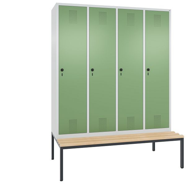 C+P Spind Evolo, 4 Abteile, H2090xB1590xT815 mm, Grau/Resedagrün, 48050-42 S10018