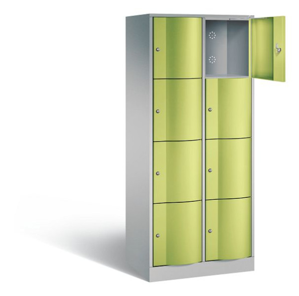 C+P Schließfachschrank Resisto, H1950xB772xT540mm, Farbe: Weißaluminium / Viridingrün, 8470-272 S10096