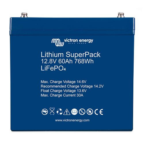 Victron Energy Batterie Lithium SuperPack 12,8V/60Ah (M6), 1-67-012430, BAT512060705